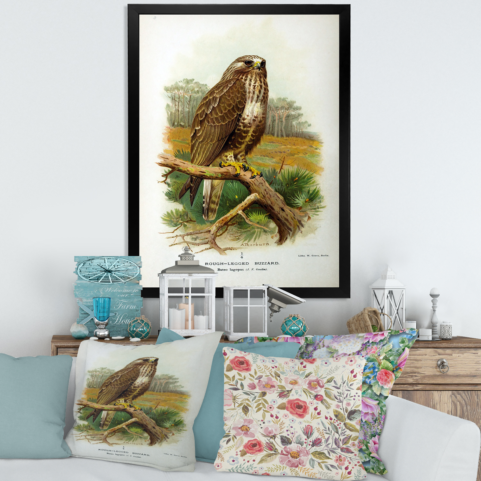 Designart 'Ancient Bird Life IX' Traditional Framed Art Print