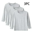 thumbnail image 2 of BFHHYA 3-Pack Kids Girls Boys Modal Long-Sleeve Undershirt Toddler Crew Neck Basic T-Shirt for Spring/Fall Layering & Daily Wear (1-15Y), 2 of 9