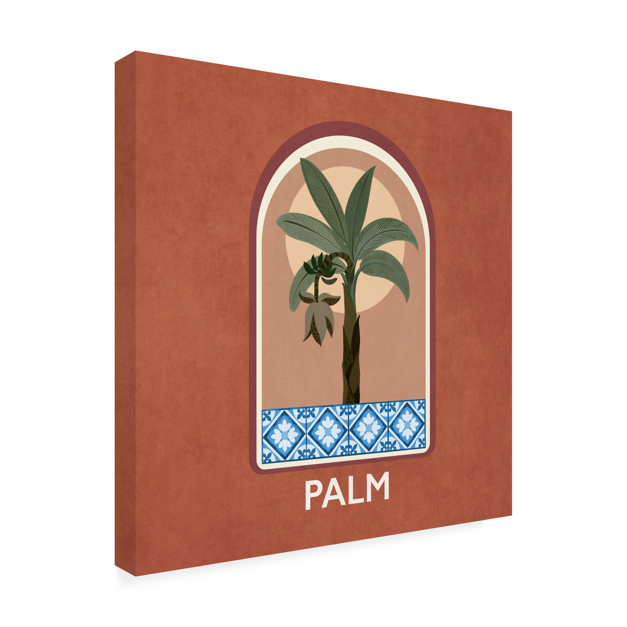 Trademark Fine Art Emel Tunaboylu Green Sets Palm Canvas Wall Art