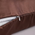 thumbnail image 2 of Flxxie Soft Cooling Body Pillowcase Cover Satin Silky Hidden Zipper 20x54 Dark Brown, 2 of 5