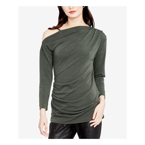 RACHEL ROY Womens Gray Pleated 3/4 Sleeve Top S