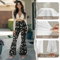 thumbnail image 6 of Xoenoiee High-Waisted Flared Leggings for Girls Tummy Control Women's Flared Slit Yoga Pants Stretch Bell Bottom Pants Slit Front Workout Gym Leggings, S, Moon Sun Star Black, 6 of 7