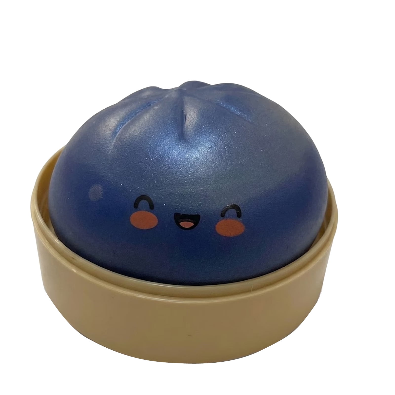Glitter Colorful Dumpling Squishy, Large Squishy Dumpling with Steamer, Squishy Dumpling Doll with Cute Expressions, Silicone Bun Sensory Fidget Dolls, Hand Pinching Decompression Dolls