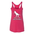 thumbnail image 2 of Wild Bobby, Unstoppable T Rex Funny, Pop Culture, Women Tri-Blend Racerback Tank Top, Shocking Pink, Large, 2 of 4
