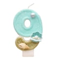 thumbnail image 2 of Birthday Cake Candle, Number 1 Candle, 1St Birthday Candle, Mermaid Birthday Party, Teal Glitter Seashell Pearl Accent Number Candle for Under The Sea Themed Cake Topper, Single, 2 of 6