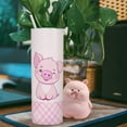 thumbnail image 2 of Pink Pig Tumbler with Straw and Lid, Unique Pig Gifts for Pig Lovers Women, Cute Pig Travel Cup/Coffee Mug/Drinking Glass - Birthday Gifts for Women, Friends Female, Teenage Girls - Pig Cup 20 Oz, 2 of 5