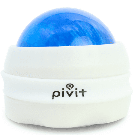 Hand Held Massage Roller Ball Pivit Manual Massage Roller Ball | Self Full Body Handheld Mini Back Massager for Athletes and Sore Muscle Pain Relief Recovery | Relaxing Essential Oils or Lotion Therapy for Arms Hands & Legs (Blue) ()