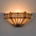 thumbnail image 6 of Tiffany Wall Light Fixture 12" Wide Stained Glass Sconce, 6 of 7