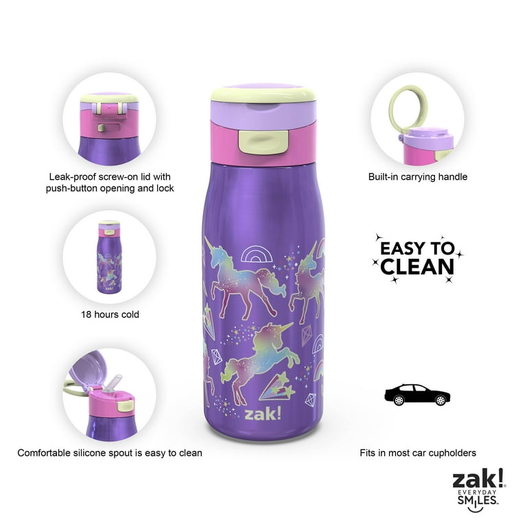  zak! Bluey - Stainless Steel Vacuum Insulated Water Bottle - 14  oz - Durable & Leak Proof - Flip-Up Straw Spout & Built-In Carrying Loop -  BPA Free : Everything Else