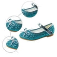 thumbnail image 5 of Xiaoxatg Girls Bow Sneakers With Secure Closure Sequined Flat Shoes For Dance Performance And Everyday Wear 9.5-10 Years Blue, 5 of 5