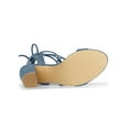 thumbnail image 5 of BLISSFUL STEP Women's Shoes Faux Suede Lace Up Block Heel Slingback Open Toe Sandals Haze Blue 9, 5 of 7