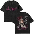 thumbnail image 2 of Washed Vintage Rapper Lil Peep Double Sided Print T-shirts Men Women Fashion Hip Hop Oversized Short Sleeve T Shirt Streetwear FT-Black-R0379-R0384 L, 2 of 6