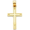 thumbnail image 4 of 14k Yellow Gold Cross Religious Pendant Charm Singapore Necklace Chain Set for Men (20), 4 of 5