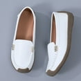 thumbnail image 4 of Womens Comfortable Leather Loafers Non Slip Driving Shoes Fashion Square Toe Breathable Slip On Walking Shoes Black Size 7.5, 4 of 8