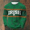 thumbnail image 4 of Camisa de Día de San Patricio Hombres de Manga Larga de Manga Larga Cuello Redondo Tops Casuales para Fiesta Festival Vacaciones Viajes Calle Uso Diario Camisetas de Hombre Casual Estiloso Verano, 4 of 7