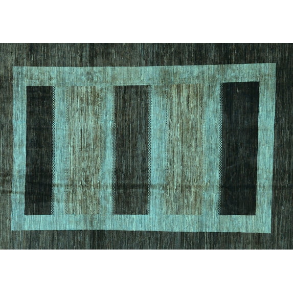 Ahgly Company Indoor Rectangle Abstract Light Blue Modern Area Rugs, 2' x 3'