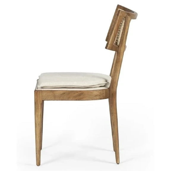 Take Me Home Furniture Cane Dining Chair, Natural Color, Solid Nettle Wood, Backless, Woven Cane Backrest, & Patio Chair