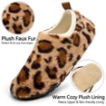 thumbnail image 3 of Ecetana Leopard Print Slippers for Women Indoor Barefoot Slippers Socks Furry Slip on House Shoes, 3 of 7