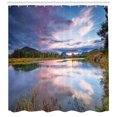 thumbnail image 3 of Ambesonne Wyoming Shower Curtain, Sunset on Oxbow Bend, 69"Wx84"L, Multicolor, 3 of 3
