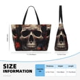 thumbnail image 2 of Yiaed Vintage Butterfly Flower Skull Print Large Capacity Beach Travel Bag - Waterproof Zipper Vacation Tote for Sandproof Storage, and Camping, 2 of 5