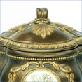 thumbnail image 2 of Decorative Jewelry Box, 9” Tall with Gold Leaf & Greek Engravings | Bronze Finish | Polyresin, 2 of 5