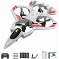 thumbnail image 1 of Avión de combate de espuma con control remoto y luces LED de 360°, avión de combate acrobático RC, avión de juguete con flotador automático, chorros de caída, avión de control remoto., 1 of 1
