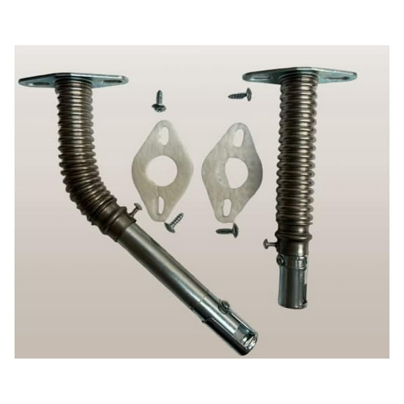 Gas Grill Burner Venturi Tubes Kit - Adjustable 5.5-8" Corrugated Stainless Steel Replacement - Fits Most Gas Grills - Includes Screws & Gaskets