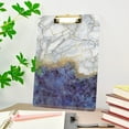 thumbnail image 5 of FMSHPON BlueWhite Marble Glitter Clipboard Hardboard Wood Nursing Clip Board and Pull for Standard A4 Letter 13x9 inches, 5 of 7