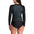 thumbnail image 6 of Women's Long Sleeve Sun Protection Top Polka Dot Hem Curled Splicing Swimsuit Top UPF 50+, 6 of 7
