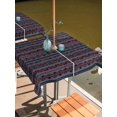 thumbnail image 2 of Outdoor Tablecloth with Umbrella Hole for Patio/Picnic/Party/Camping, Navy Blue Vintage Boho Waterproof Table Cloth Square Cover Washable, Farmhouse Ethnic Tribe Classic (54"x 54"), 2 of 9
