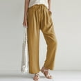 thumbnail image 2 of Vividxx Pants For Women High Waisted Pants For Women 2025 Linen Drawstring Pants Summer Lightweight Straight Leg Baggy Pants Pants Loose Fit Beach Trousers, 2 of 5