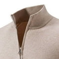 thumbnail image 5 of YLSDY Men's Slim Fit Knit Cardigan - Stand Collar Solid Sweater Coat Casual Knitted Jacket Zip Up Fashion Sweater Khaki XXL, 5 of 7