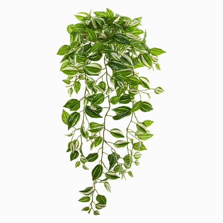 Nearly Natural 32” Purple Heart Evergreen Hanging Artificial Plant (Set of 2), Green