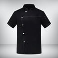 thumbnail image 6 of Men Women Chef Jacket Short Length Sleeve Cooker Lightweight Catering Shirt Chef Black Color L, 6 of 8
