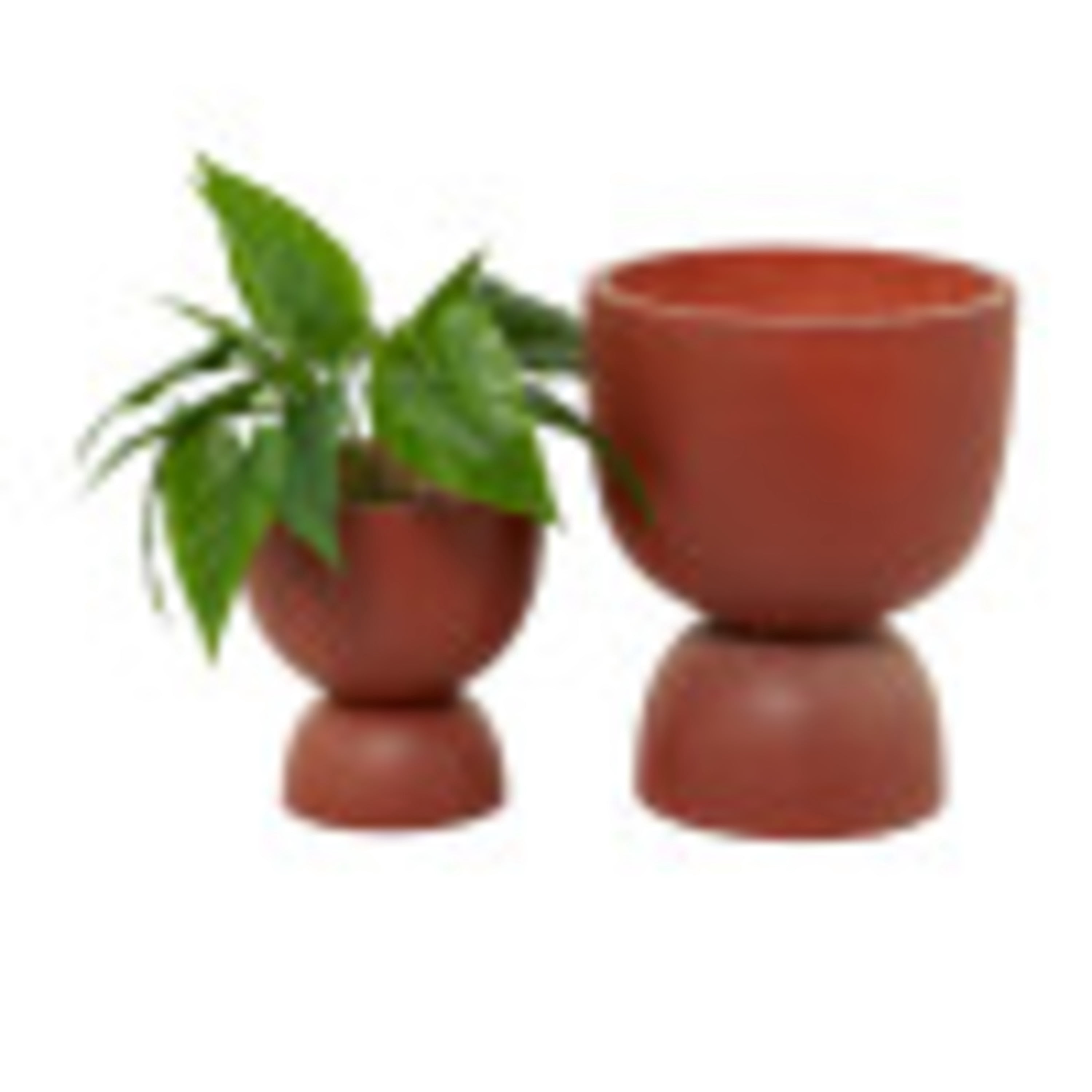 DecMode 15", 9"H Red Magnesium Oxide Planter (2 Count)