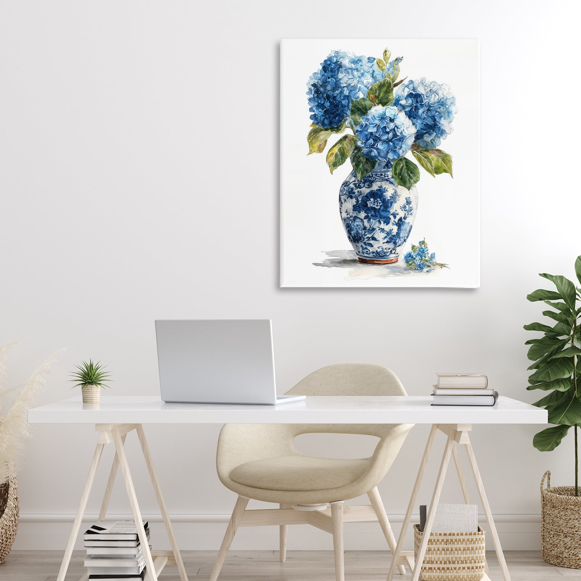 Stupell Industries Porcelain Vase with Hydrangea Bouquet Canvas Wall Art, design by Imagine It Images