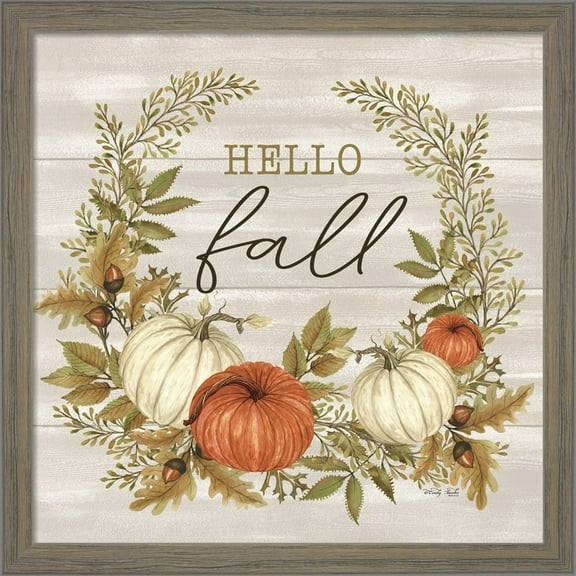 Great Art Now Hello Fall by Cindy Jacobs, Framed Wall Art, 13W x 13H