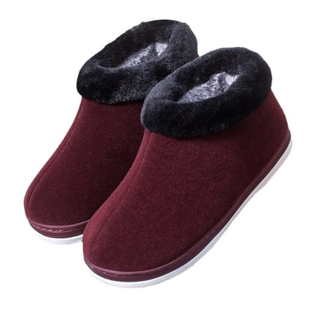 

Fesfesfes The Winter Women s Pile And Thickening Flat Heel Ankle Boots Classic Round Toe Soft Soled Shoes Wide Shoes for Women 6.5-7(38-39)