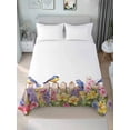 thumbnail image 4 of Spring Floral Flat Sheets Only Twin XL Size, Soft Breathable Bed Top Sheets for Mattress, Summer Birds Botanical Fence Luxury Bedding Flat Sheets for Home Hotel Bedroom Bed Protection, 4 of 9