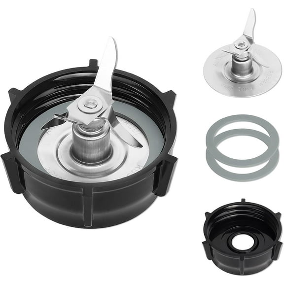 for Oster Blender Replacement Parts Blender Ice Blade with Jar Base Cap and Two Rubber O Ring Seal Gasket Accessory Refresh Kit