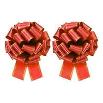 2 Pcs 14 Inch Giant Large Pull Bow Big Metallic Car Bows Ribbon with Gold Edge for Wedding Presents Gift Wrapping Christmas, Red