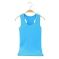 thumbnail image 4 of CPNG Girls and Boys Tank Tops Solid Color Sports Dance Basic Sleeveless Racerback Tank Tops Children's Athletic Dance Tops(Blue,12-18 Months), 4 of 9