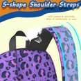 thumbnail image 3 of 17 Inch Lightweight Backpack,PVC Waterproof Oxford Fabric, Ergonomically Designed, with Large Capacity, Leopard Animal Pattern, 3 of 5