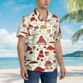 thumbnail image 5 of Balery Cartoon Mushrooms Print Men's Hawaiian Shirts Short Sleeve Beach Shirt Relaxed Fit Vacation Button Down Shirts-Small, 5 of 9