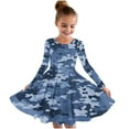 thumbnail image 2 of FamilyThread Girls Summer Camouflage Printed Dress Long Sleeve Dress for Girls Swing Twirly Skater Dresses Casual A Line Dresses For 4-12Y, 2 of 4
