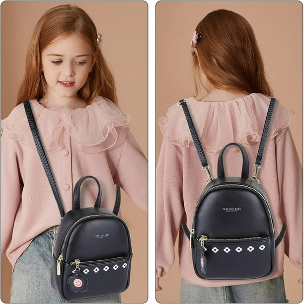 Casual Women's Mini Backpack Purse, Girls Small Backpacks Crossbody Bags -  Black 