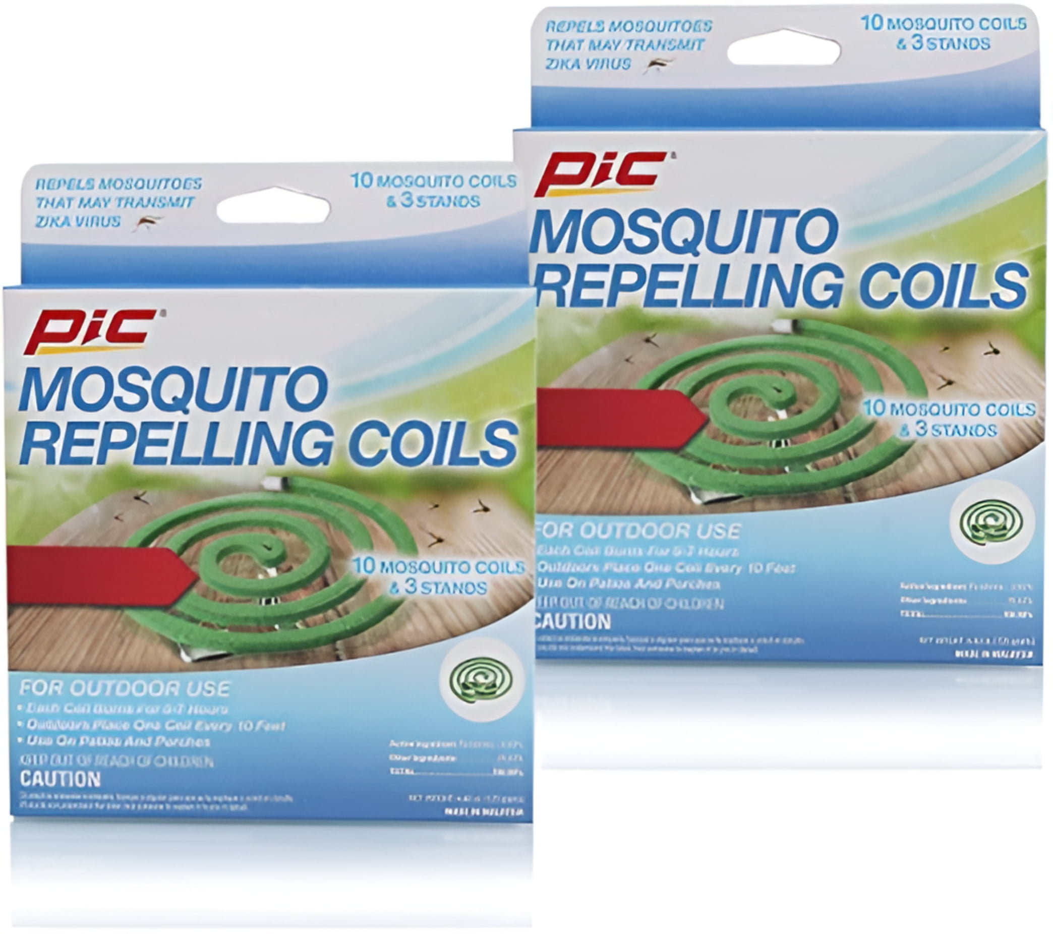 PIC Mosquito Repelling Coils, 10 Count Box, 2 Pack - 20 Repellant Coils Total