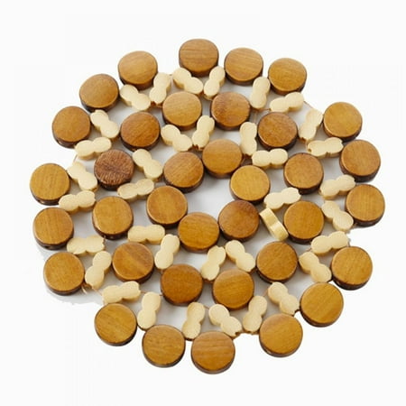 

Heat Insulation Coaster Hollow Design for Dining Table Bamboo Placemat Sturdy Durable（S)