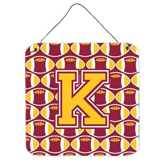 Letter K Football Maroon & Gold Wall or Door Hanging Prints