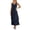 Navy, variant on Dvprdro Womens Casual Beach Maxi Dress Chiffon Crew Neck Sleeveless Scallop Hem A Line Dress Solid Flowy